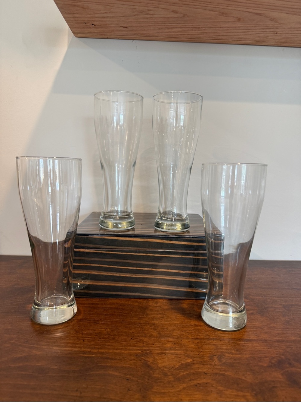 Clear Glass Pilsner Beer Glasses - Set of 4